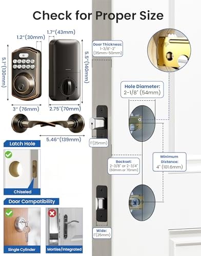 Veise Keyless Entry Door Lock with Oil Rubbed Bronze