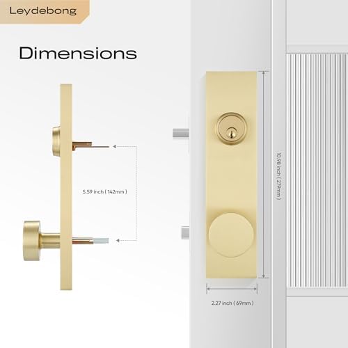 Leydebong Front Door Lock Set - SATIN BRASS