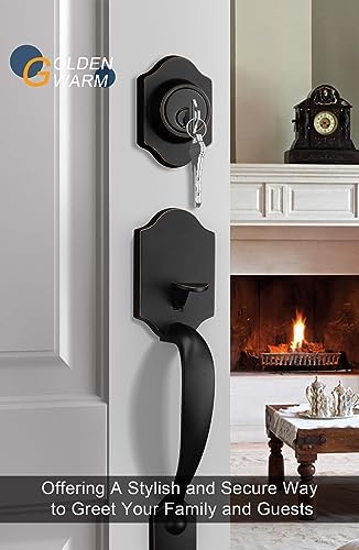 GoldenWarm Oil-Rubbed Bronze Front Door Handle Deadbolt Set