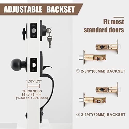 Upgraded Entry Door Lock Set with Matte Black Finishes