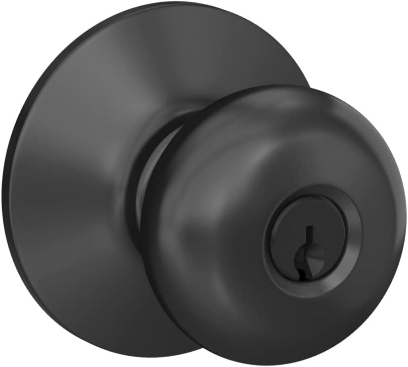 Reliable Schlage Door Knob - Keyed Entry Lock Matte Black