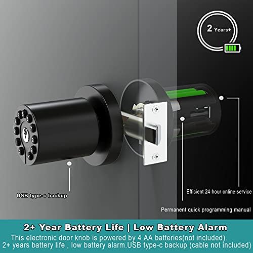 Secure Stylish Keyless Door Knob with 50 User Codes
