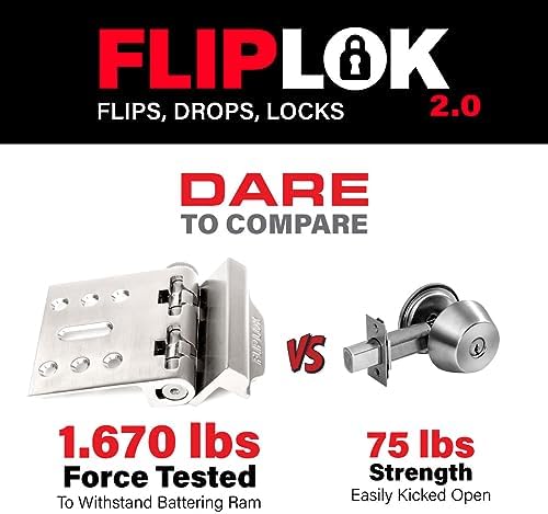FlipLok Door Lock - 10X More Secure