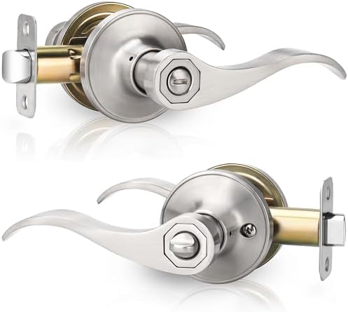 Gaurqiah Wave Style Privacy Door Handle with Keyless Lever