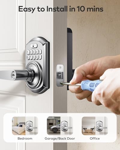 Keyless Entry Door Keypad Front Door Lock with Handle