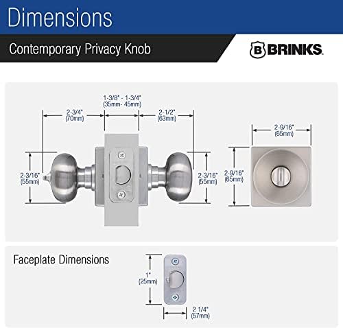 Brinks 6-Pack Satin Nickel Modern Door Knob Set