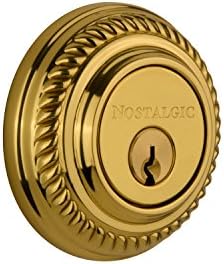Nostalgic Warehouse Rope Rosette Deadbolt Polished Brass