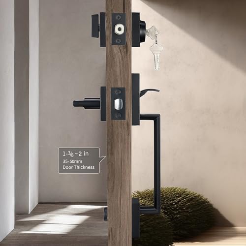Modern Matte-Black Entry Door Handle
