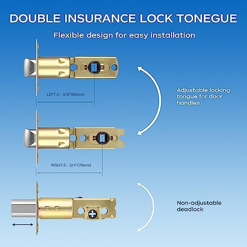 Secure Gold-Plated Door Handle Set