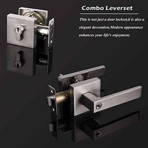 Sturdy Entry Lever Deadbolt Lockset Keyed Alike for Front