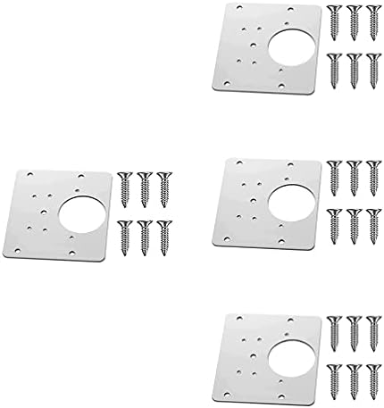 DOITOOL Black Door Hinges 4pcs Flat Brackets Stainless Steel