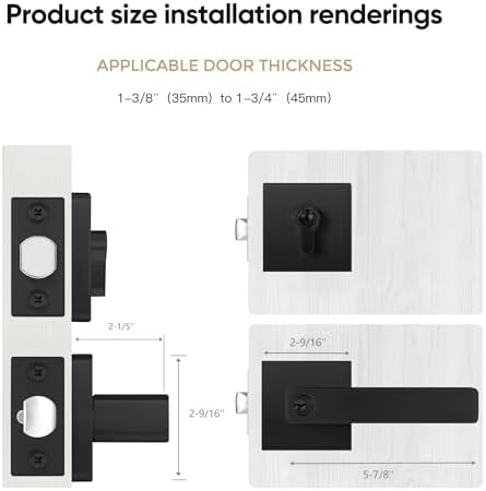 Black Door Handle Deadbolt Set