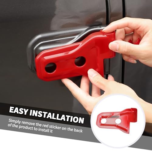 Jimen Fit Jeep Wrangler Door Hinge Cover Red 2018-2024