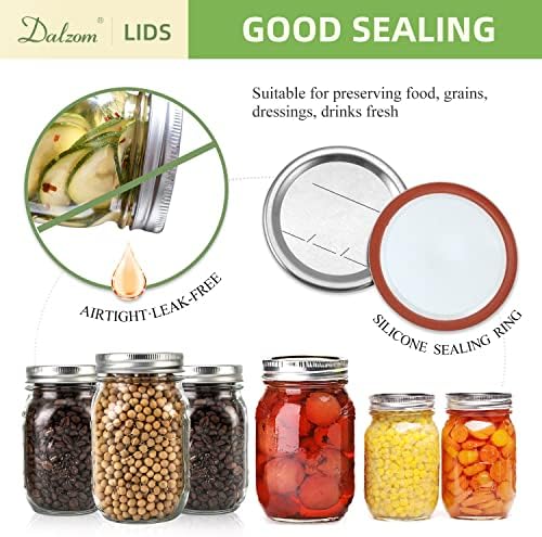 Canning Lids with Rings for Mason Jars 48-Piece Set