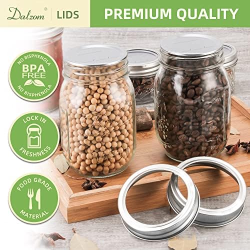 Canning Lids with Rings for Mason Jars 48-Piece Set