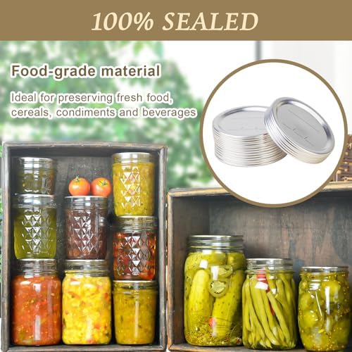 200PCS Canning Lids Leak-Proof Dishwasher-Ready Perfect for Food Preservation