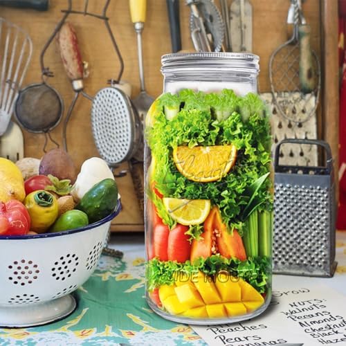 Perfect Canning Storage Preserve with ElegantTime 128 oz Mason Jars