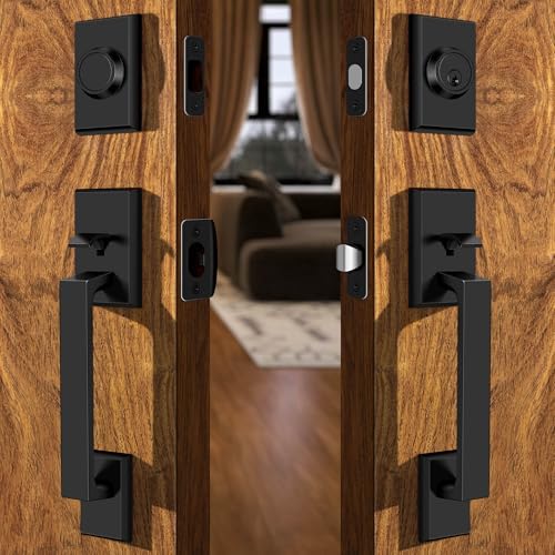 Secure your home with a double front door lock in matte black
