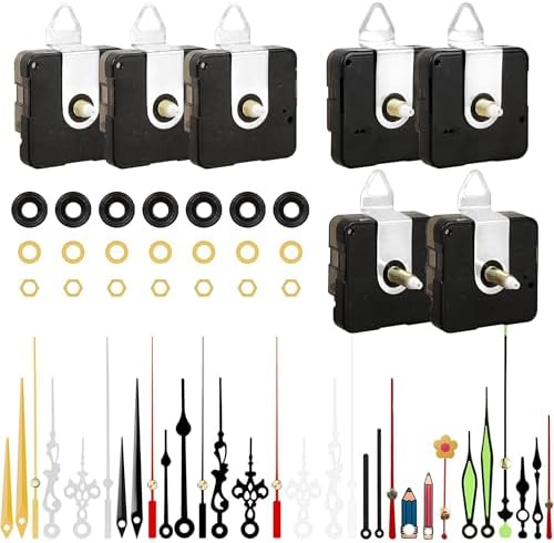 7-Piece Clock Replacement Set for DIY Repair with Various Hands