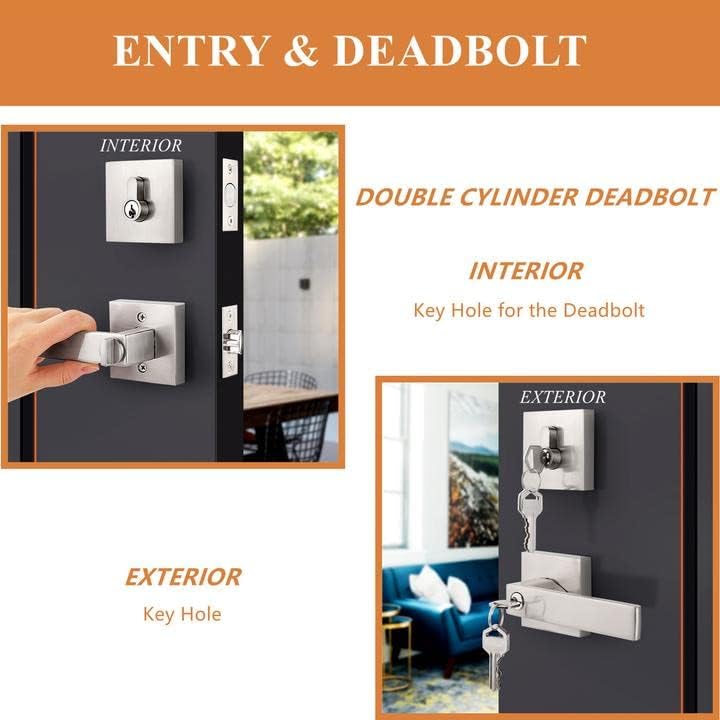 High-Quality Double Cylinder Deadbolt Set with Reversible Levers for Home Office
