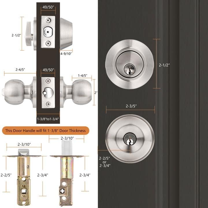 Probrico 6-Pack Door Knobs Deadbolts