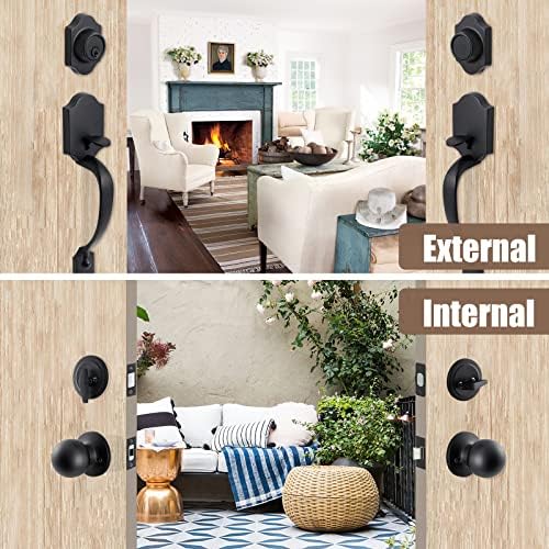 Upgraded Entry Door Lock Set with Matte Black Finishes
