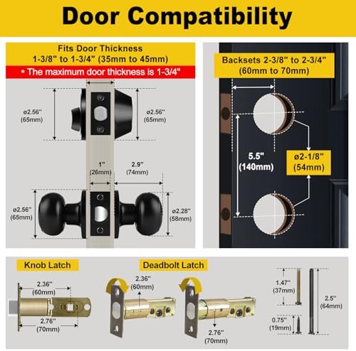 CML Hardware Deadbolt Door Lock and Passage Knob Set