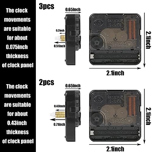 Precise 5-Piece Quartz Clock Movement Kit with 12 Different Hands