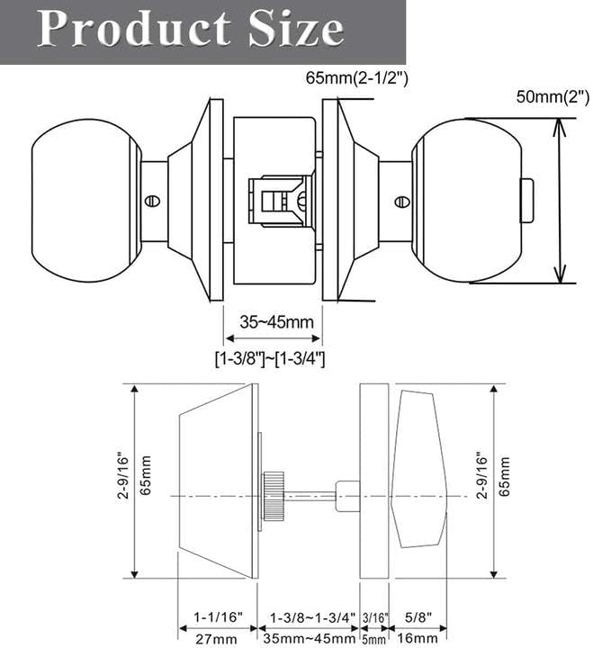 Probrico 6-Piece Door knob and deadbolt set