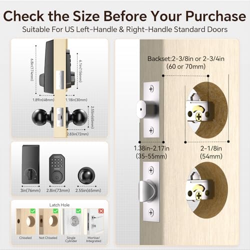Keyless Entry Door Lock with Handle for Smart Security