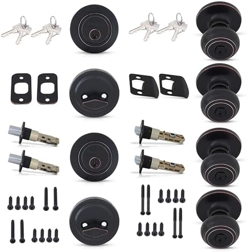 Secure Front Door with Honeywell Door Knobs Deadbolt Set