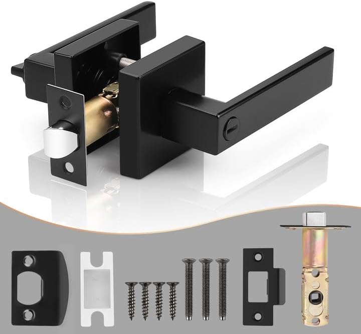 Privacy Door Lock Caps for Bedroom Bathroom with Black Finish
