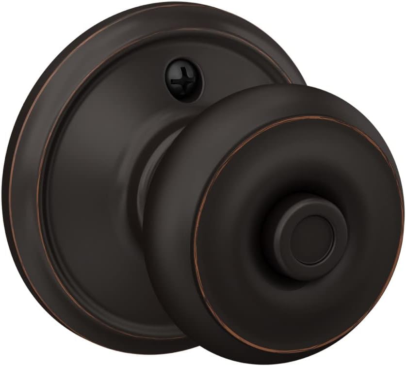SCHLAGE Georgian Door Knob Aged Bronze with Emergency Key