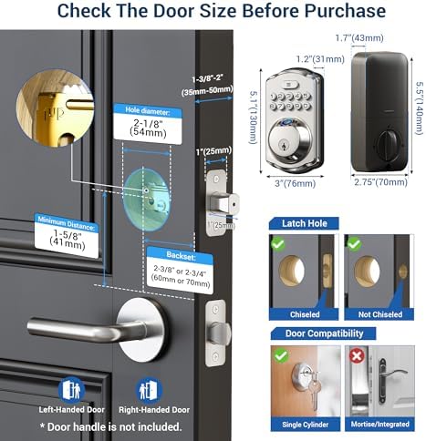 Biometric Smart Lock Fingerprint Unlock Multi-Family Security Front Door Lock