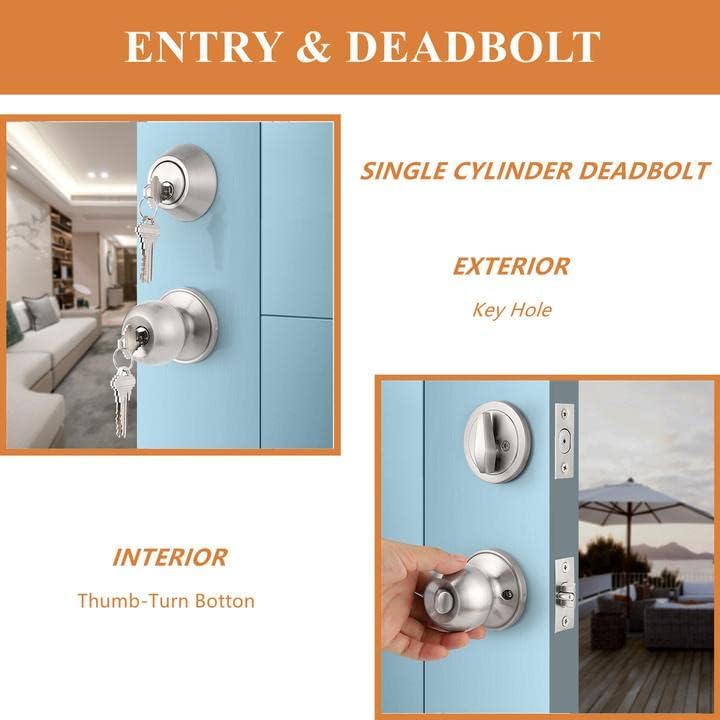 Probrico 6-Pack Door Knobs Deadbolts
