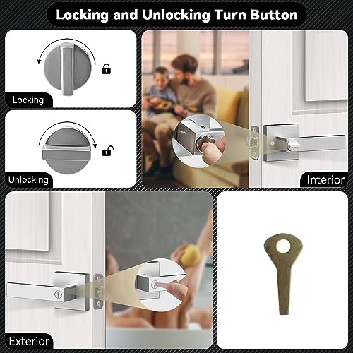 Exterior Interior Door Handle Lever Set