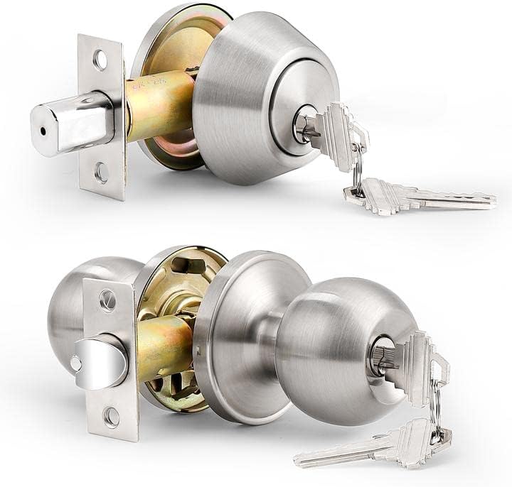 Probrico 6-Pack Door Knobs Deadbolts