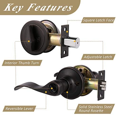 Probrico 6 Set Door Entry Lever Multi Cylinder Deadbolt Combo Set