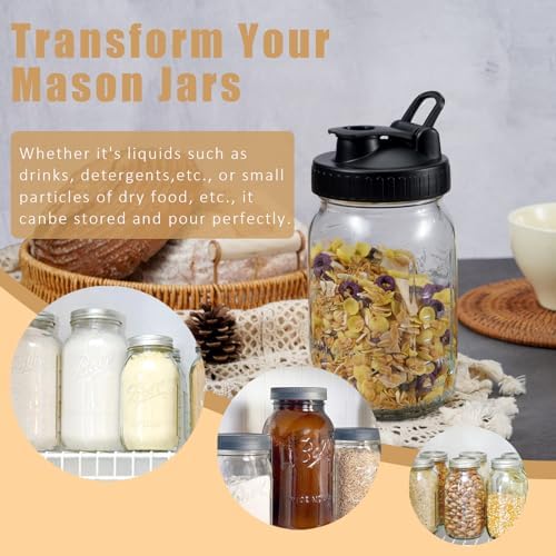 FyndraX Mason Lids for Drinks Salads Measures - 4-Piece Set