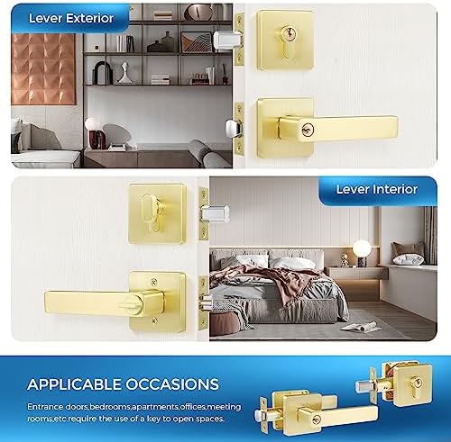 5-Pack Gold-Plated Door Handles Set