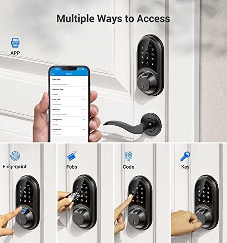 Veise 7-in-1 Smart Door Lock Fingerprint App Control