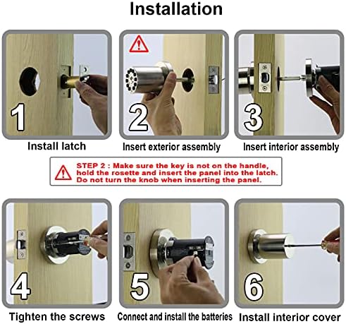Keypad Door Knob with Keyless Entry 50 User Code Easy to Install