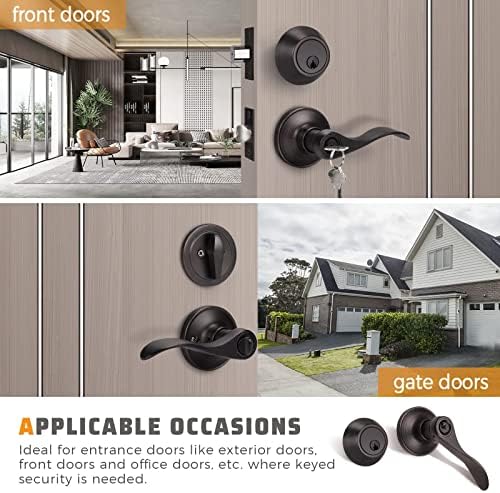 KNOBWELL 4-Pack Keyed Alike Door Lever Handle Set