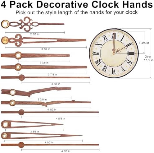 EMOON Replacement Clock Kit with Walnut Wood Hands