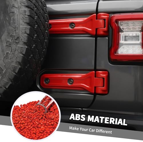 Jimen Fit Jeep Wrangler Door Hinge Cover Red 2018-2024