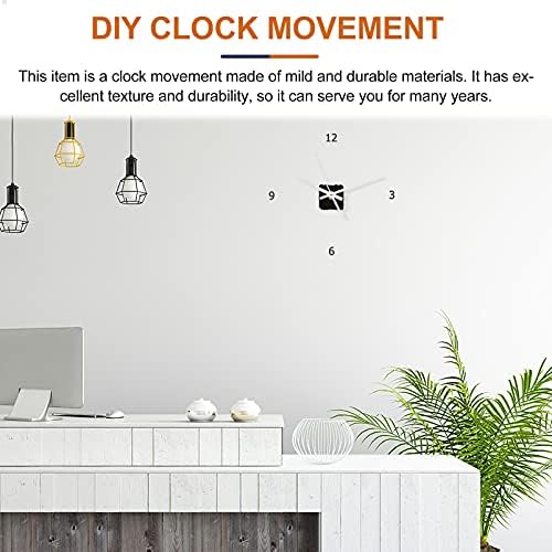 Non-Ticking Clock Movement Kit for DIY Repair - Black