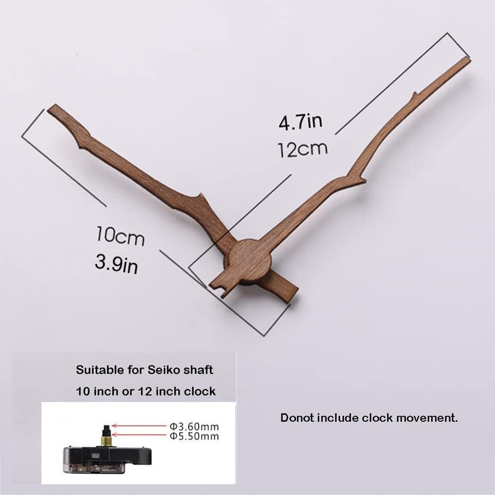 Black walnut wooden clock hands with copper bushing