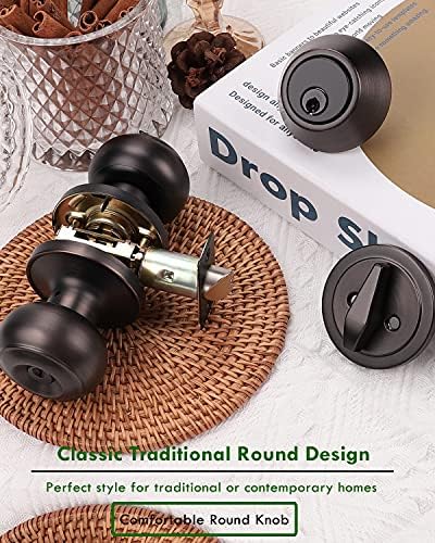 3-Pack Oil Rubbed Bronze Entry Door Knob and Deadbolt Set