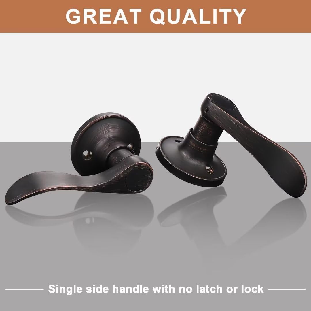 Probrico 4 Pack Door Lever Wave Style Oil Rubbed Bronze