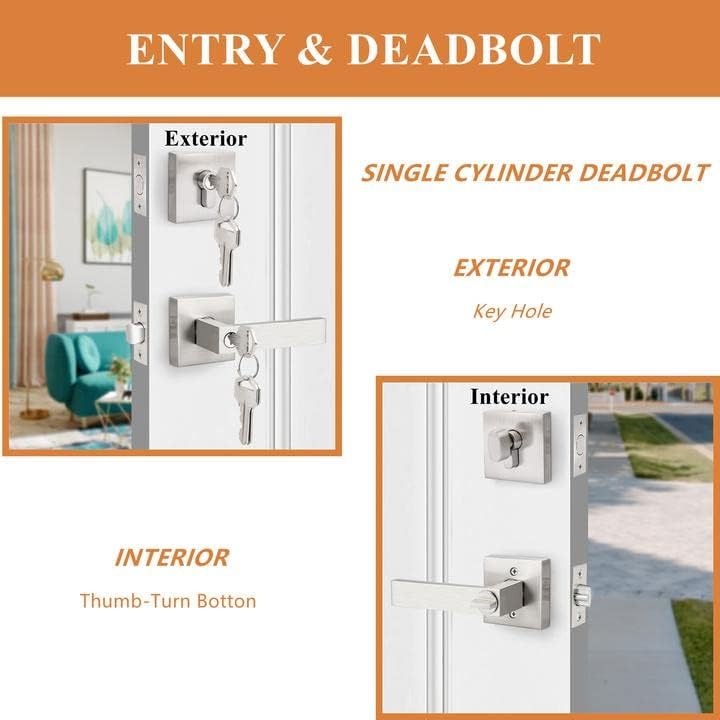 Probrico 2-Piece Door Lock Set Keyed Alike FrontOffice Use